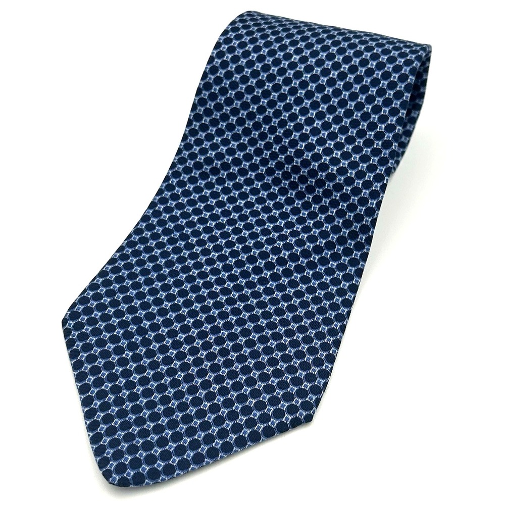 Tommy Hilfiger 100% Italian Silk Made in USA Men's Neck Tie Blue Tonal 3.75W 58L
